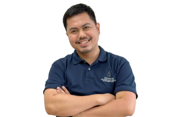 Headshot of Kevin Viloria, a skilled physical therapist at Prohealth Sports and Spinal Physiotherapy Centres in Makati, Manila, Philippines